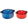 2 Pieces Ceramic Cookware Set with Lid and Insulated Handle