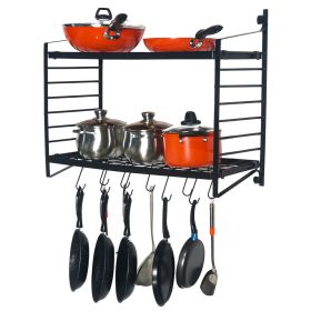 2-Tiered Wall Mounted Pot Rack