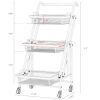 3-Tier Folding Rolling Cart Kitchen/Bedroom/Living Room/Bathroom