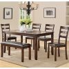 Modern 6 Piece Dining Set; Brown