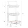 3-Tier Folding Rolling Cart Kitchen/Bedroom/Living Room/Bathroom