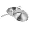 Stainless Steel Frying Pan Stir-Fry Pan Cooking Utensil with Cover for Gas Stove Induction Stove