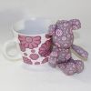 SYNC - [Flower Pink] Stuffed Bear Mug (3.3 inch height)