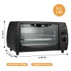 Simple Deluxe Countertop Toaster;  Oven & Pizza Maker;  Toaster Oven;  Exquisite 4-Slice Capacity;  9 L;  Black/ Matte Stainless