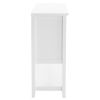 130*38*89.2cm Transparent Sliding Double Doors Double Inner Compartments With Bottom Storage Rack Sideboard Classical White