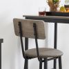 Bar Table Set with 4 Bar stools PU Soft seat with backrest (Grey; 47.24''w x 23.62''d x 35.43''h)