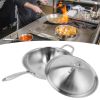 Stainless Steel Frying Pan Stir-Fry Pan Cooking Utensil with Cover for Gas Stove Induction Stove