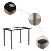 5 Pieces Dining Table Set for 4; Kitchen Room Tempered Glass Dining Table; 4 Chairs; Black; Table legs are black (Replacement code 13029118KB)