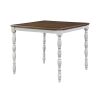 ACME Bettina 5PC COUNTER HEIGHT TABLE SET Beige Fabric; Antique White & Weathered Oak Finish DN01439