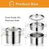 Home Delicacies Pot 2-Tier 304 Stainless Steel Steaming Cookware