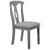 TOPMAX Rustic Wood Padded Dining Chairs for 4; Grey