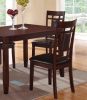 Modern Contemporary 5pc Dining Set Espresso Finish Unique Eyelet Back 4x Chairs Cushion Seats