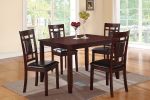 Modern Contemporary 5pc Dining Set Espresso Finish Unique Eyelet Back 4x Chairs Cushion Seats