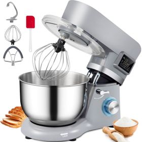 Smart Household 660W Stand Mixer 6-Speed Tilt-Head Dough Mixer W/ 3 Attachments (Color: Grey)