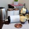 MegaChef Essential Kitchen Storage 3 Piece Sugar;  Coffee and Tea Canister Set in Matte Gray