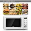 700W Retro Countertop Microwave Oven with 5 Micro Power and Auto Cooking Function